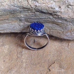 druzy sterling silver ring semiprecious stone